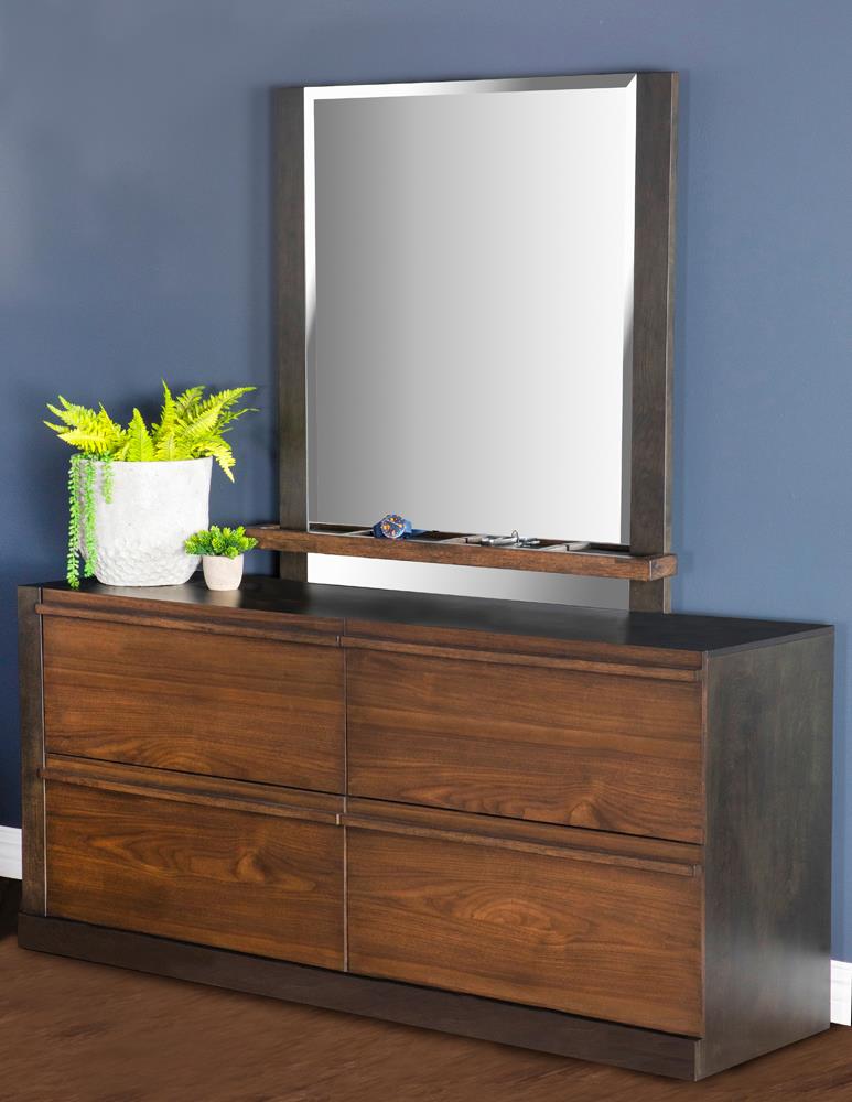 Azalia 4-Drawer Dresser Black And Walnut