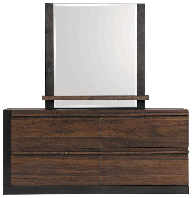 Azalia 4-Drawer Dresser Black And Walnut