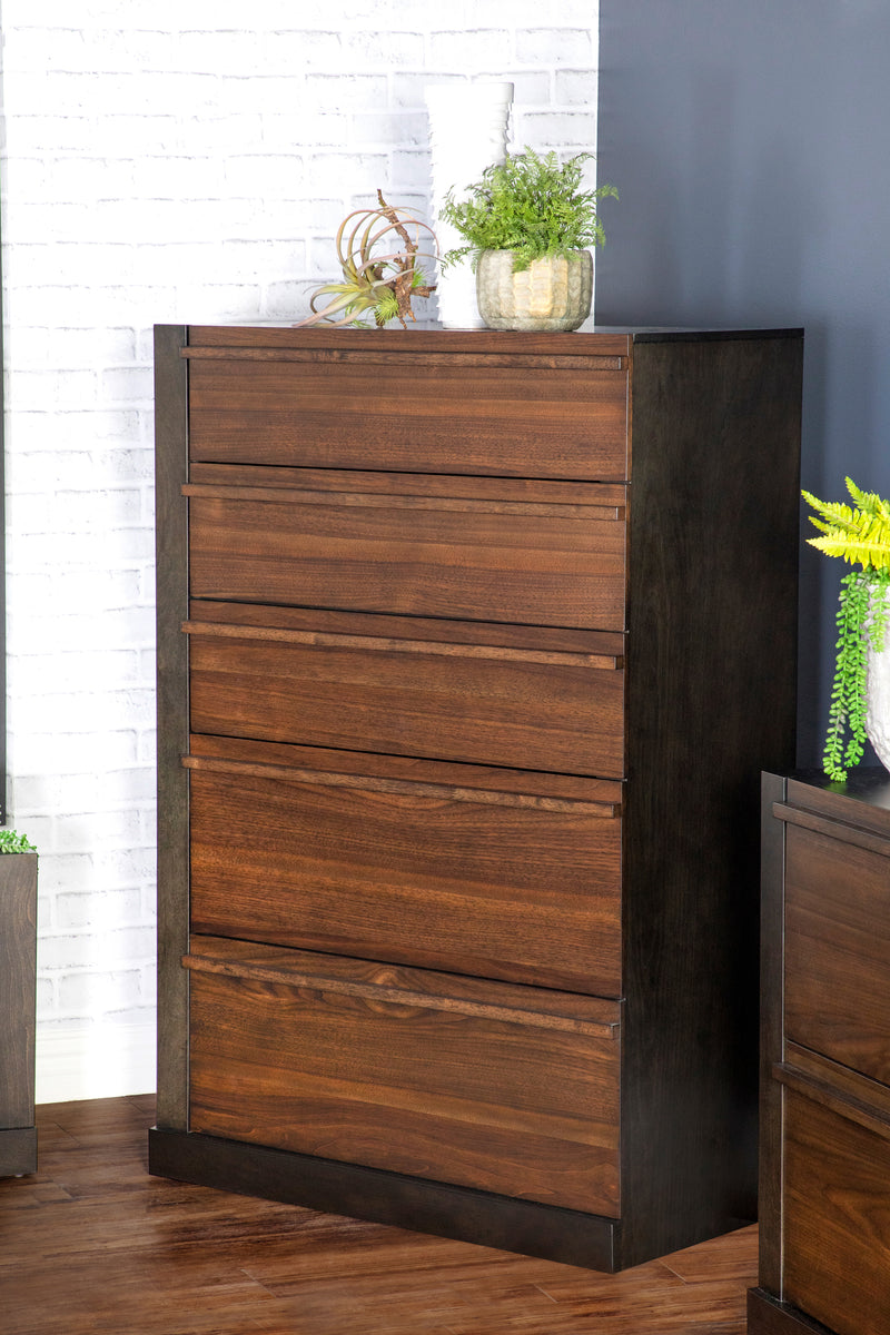 Azalia 2-Drawer Nightstand Black And Walnut