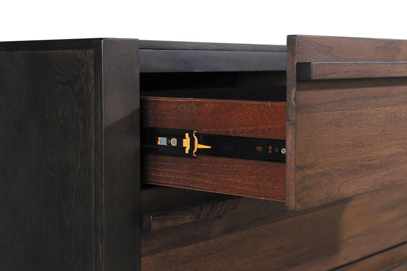 Azalia 5-Drawer Chest Black And Walnut