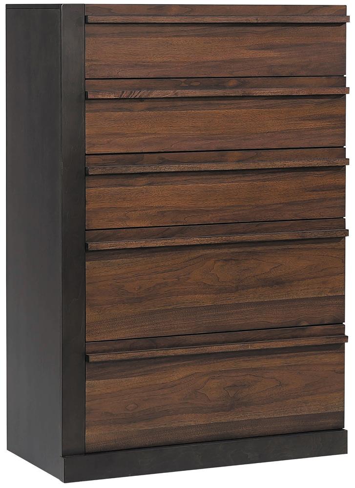 Azalia 5 Drawer Chest Black And Walnut