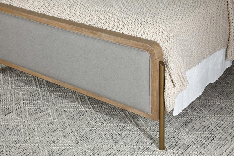 Arini Upholstered Queen Panel Bed Sand Wash And Grey