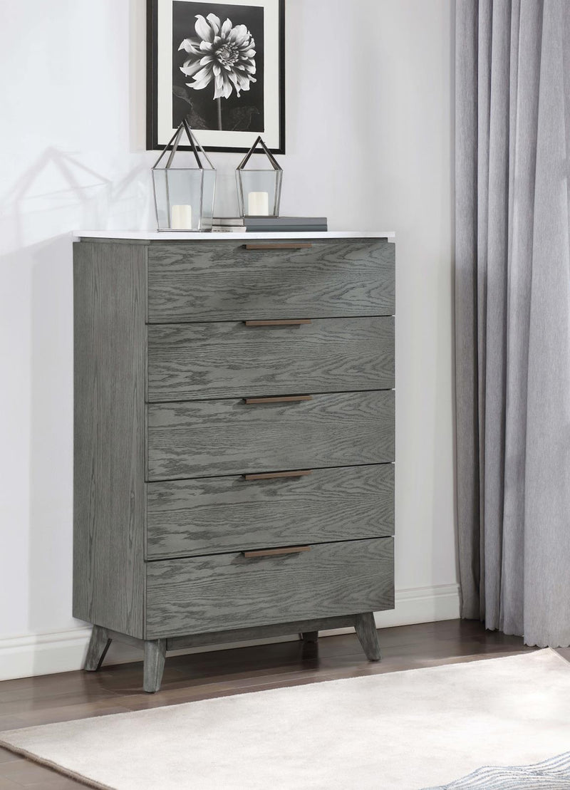 Nathan 5-Drawer Bedroom Chest Grey