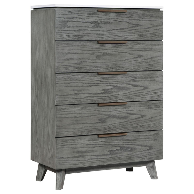 Nathan 5-Drawer Bedroom Chest Grey