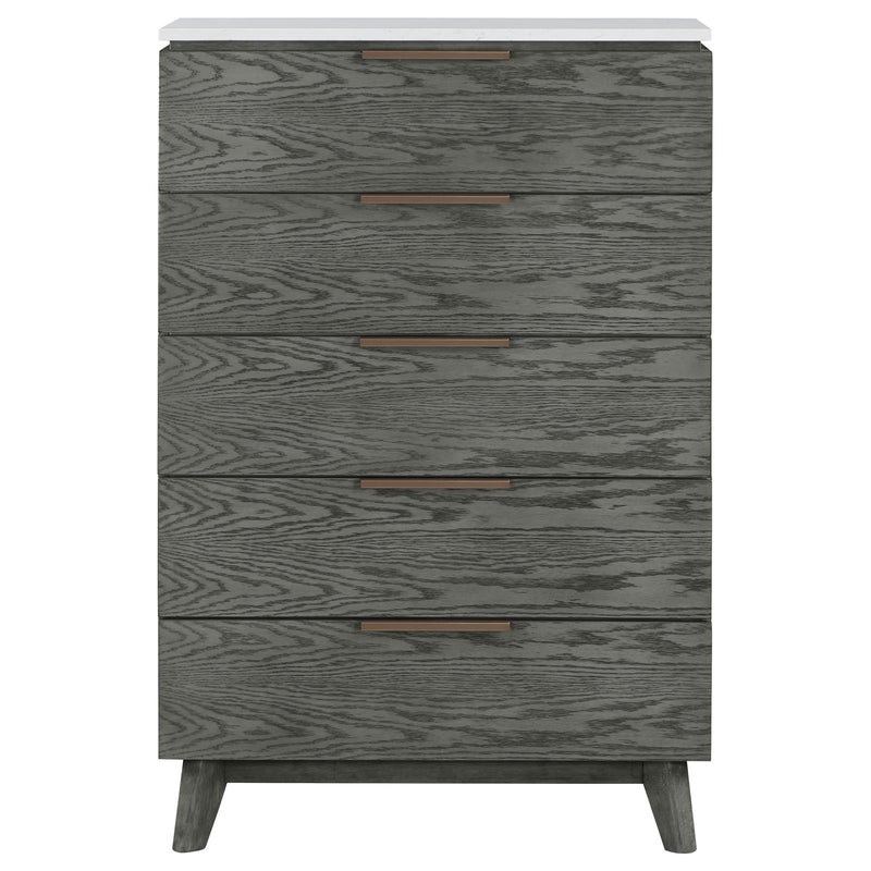 Nathan 5-Drawer Bedroom Chest Grey