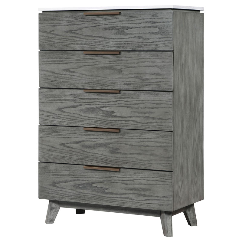 Nathan 5-Drawer Bedroom Chest Grey