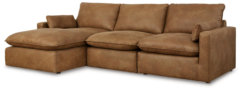 Marlaina Caramel 3-Piece Sectional With Chaise