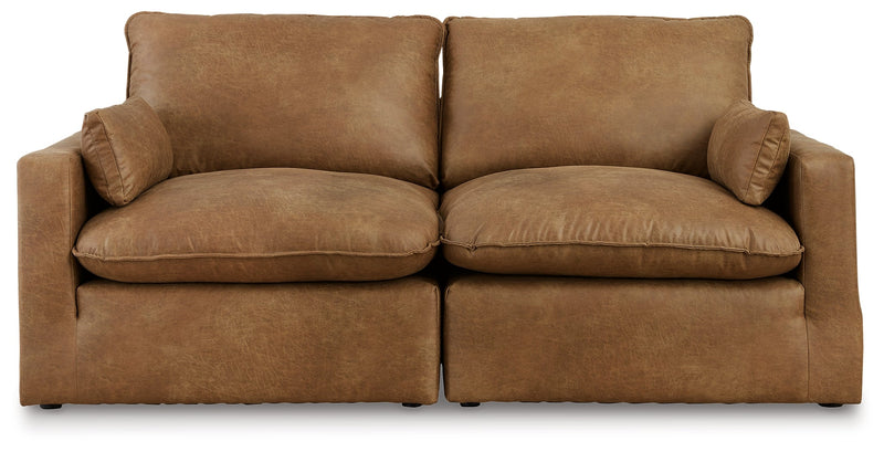 Marlaina Caramel 2-Piece Sectional Loveseat