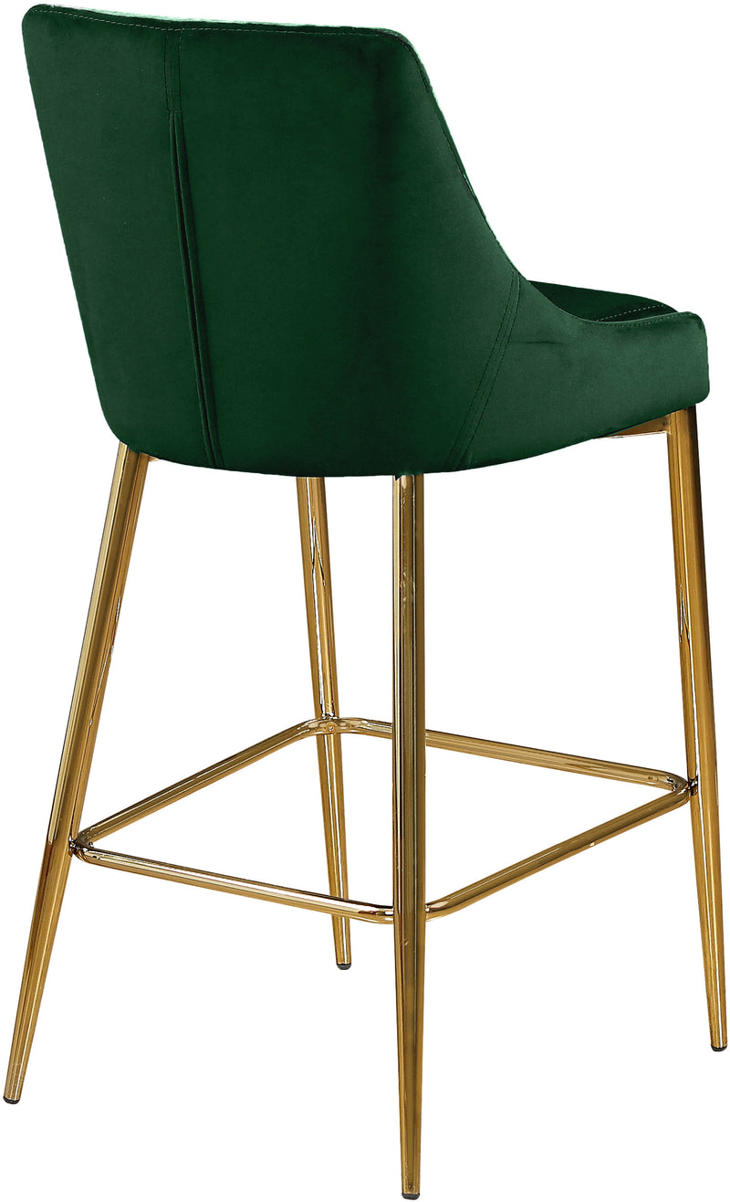 Karina Green Velvet Counter Stool