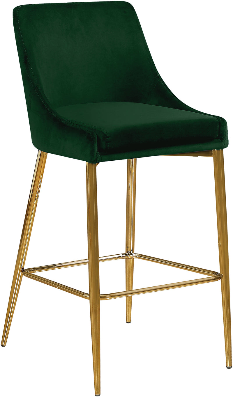 Karina Green Velvet Counter Stool