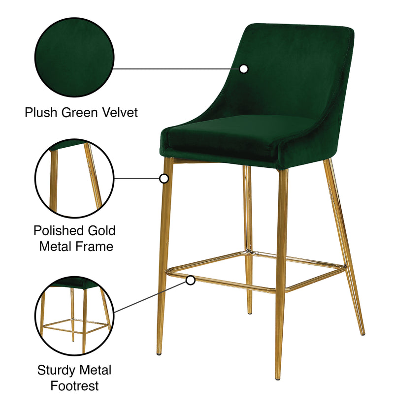 Karina Green Velvet Counter Stool