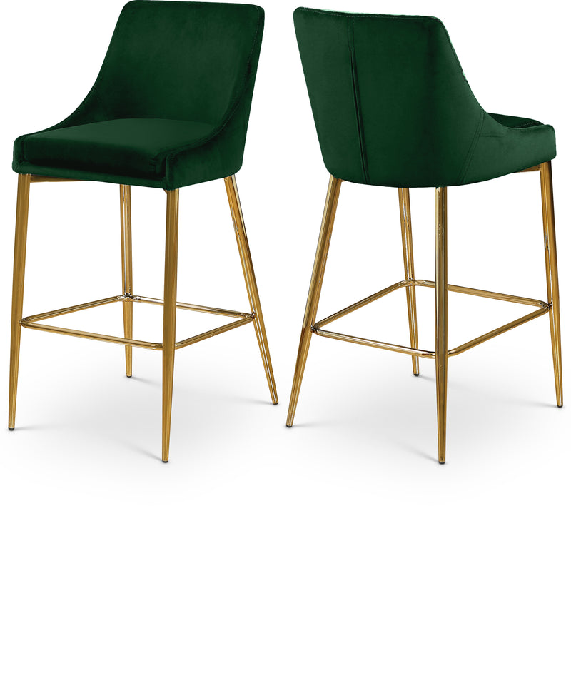 Karina Green Velvet Counter Stool