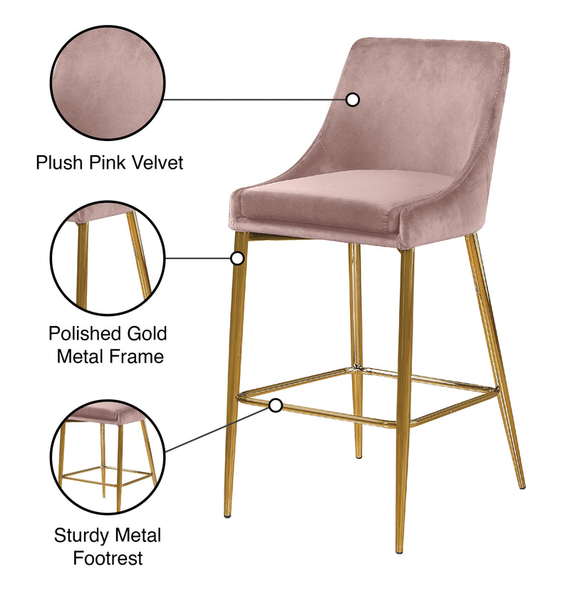 Karina Pink Velvet Counter Stool