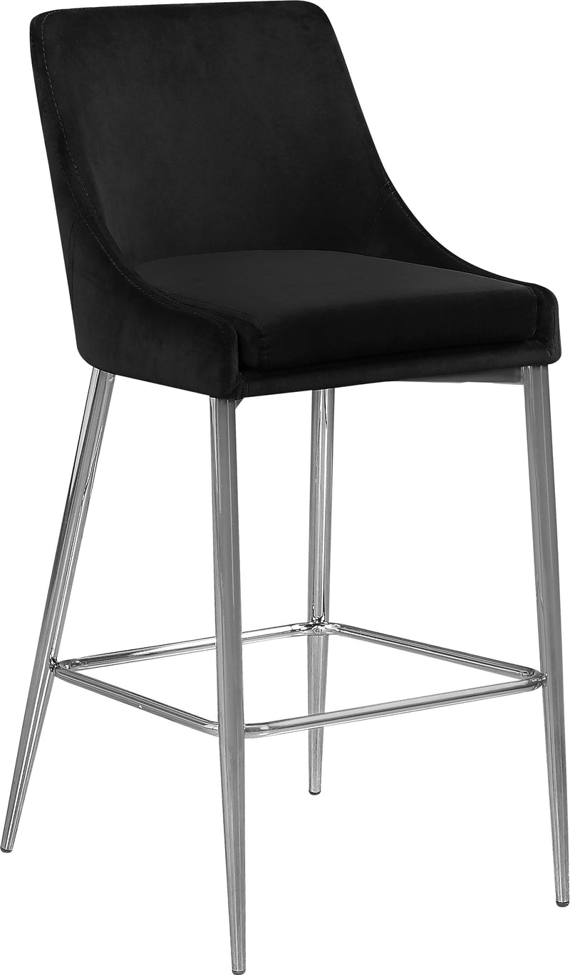 Karina Black Velvet Counter Stool 790Black-c