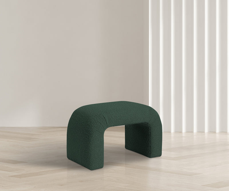 Niagara Green Boucle Fabric Bench