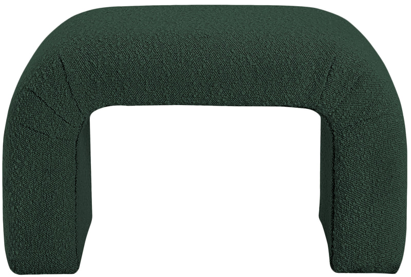 Niagara Green Boucle Fabric Bench