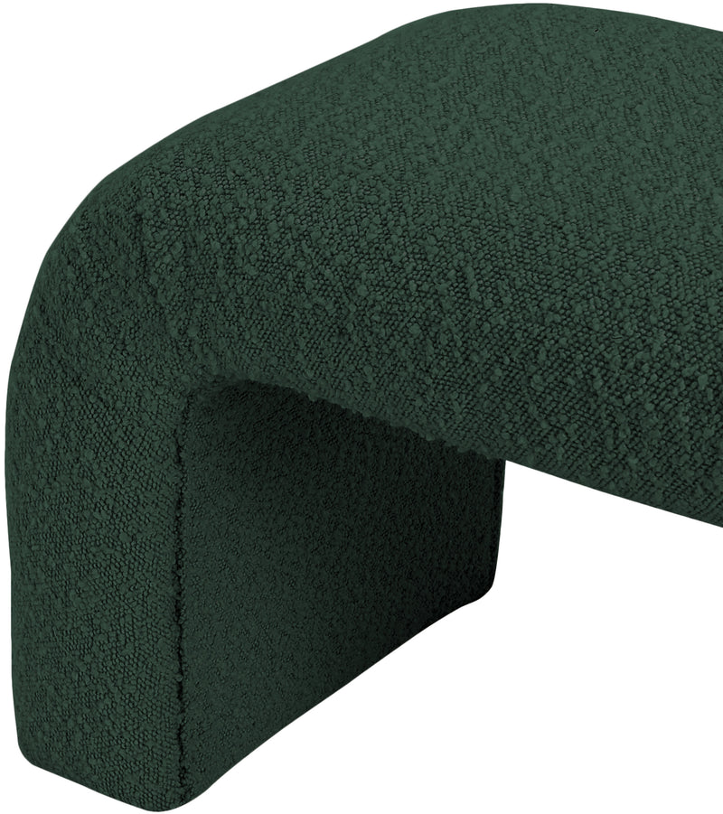 Niagara Green Boucle Fabric Bench