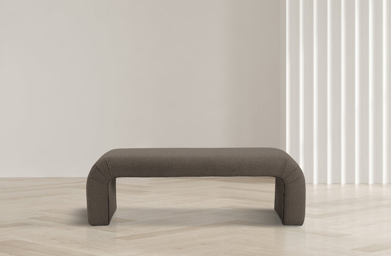 Niagara Brown Boucle Fabric Bench 170Brown