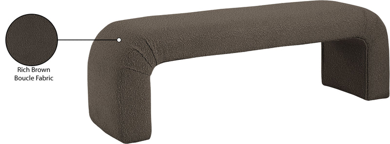 Niagara Brown Boucle Fabric Bench 170Brown