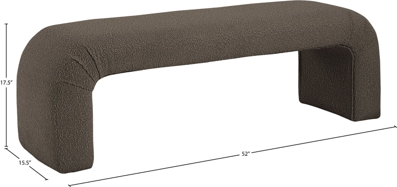 Niagara Brown Boucle Fabric Bench 170Brown