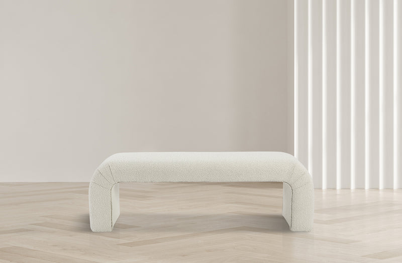 Niagara Cream Boucle Fabric Bench