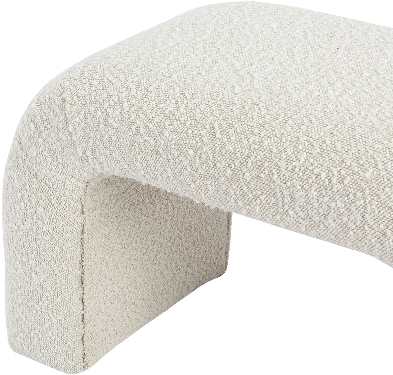 Niagara Cream Boucle Fabric Bench