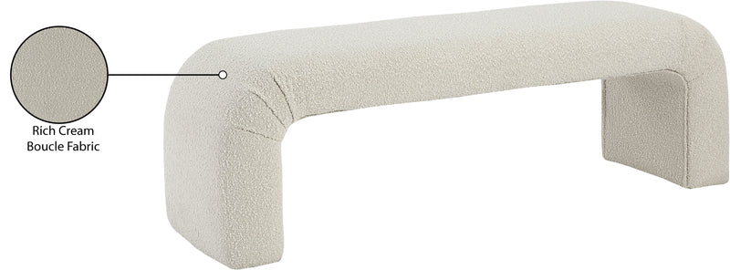 Niagara Cream Boucle Fabric Bench