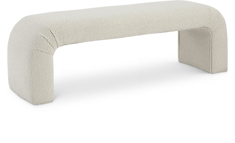 Niagara Cream Boucle Fabric Bench