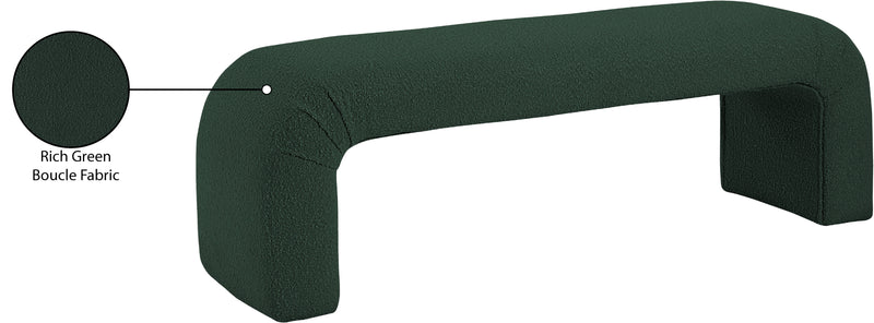 Niagara Green Boucle Fabric Bench 170Green