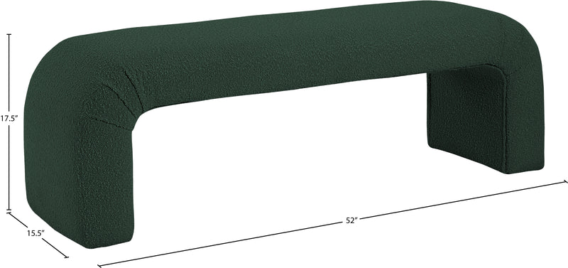 Niagara Green Boucle Fabric Bench 170Green