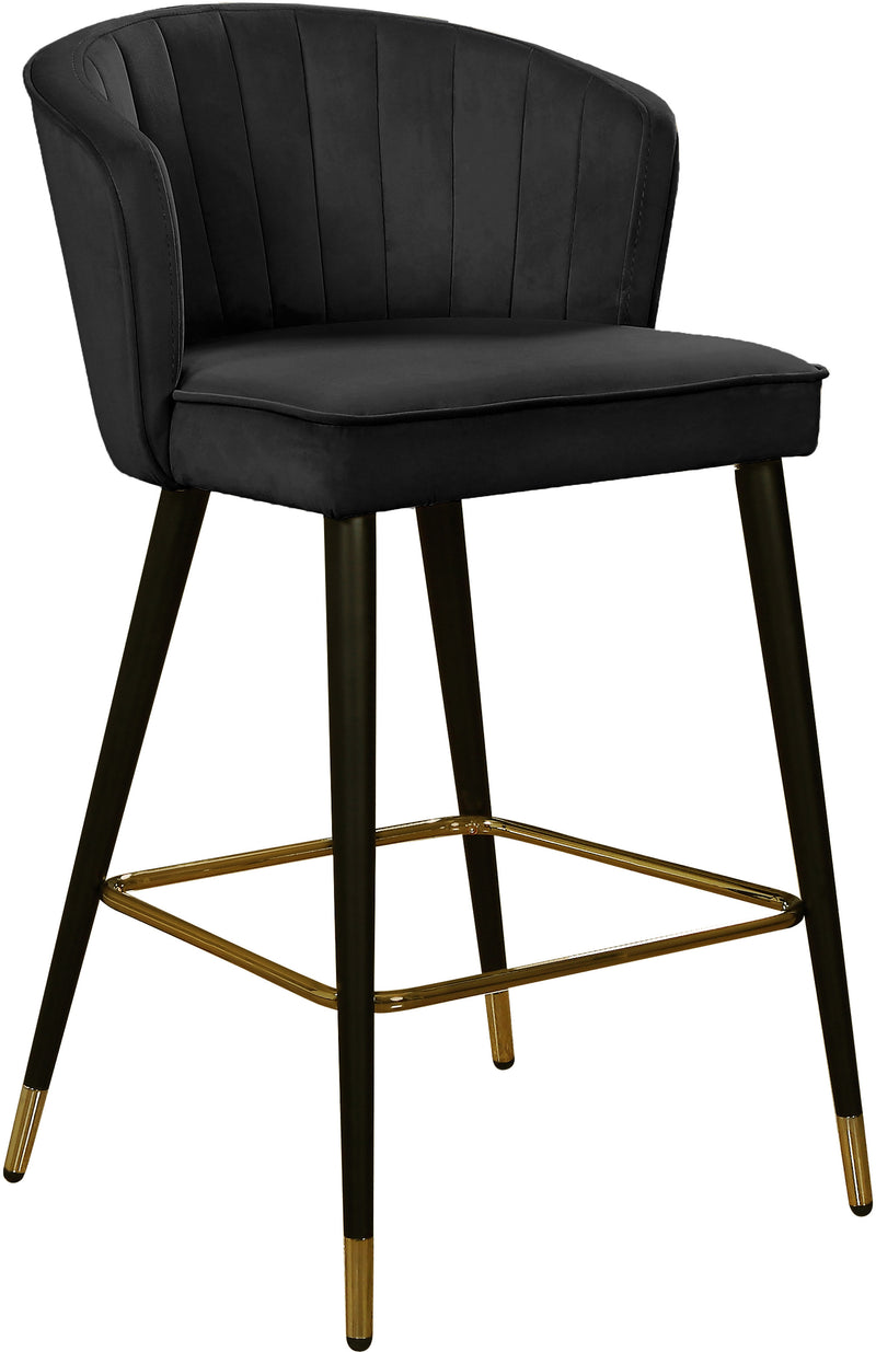 Cassie Black Velvet Counter Stool