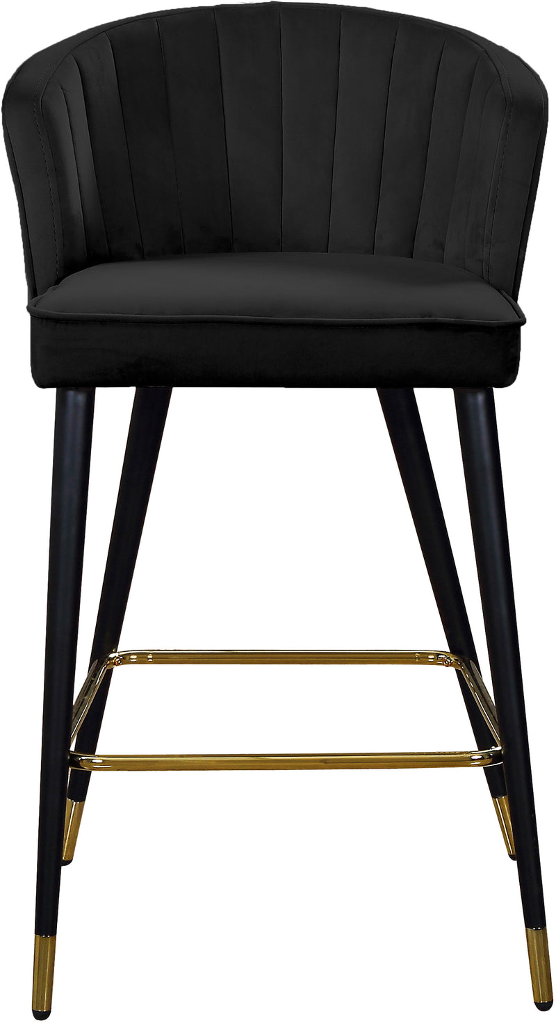 Cassie Black Velvet Counter Stool