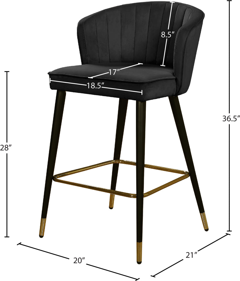 Cassie Black Velvet Counter Stool