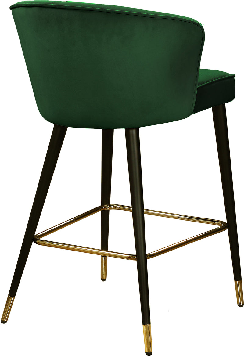 Cassie Green Velvet Counter Stool