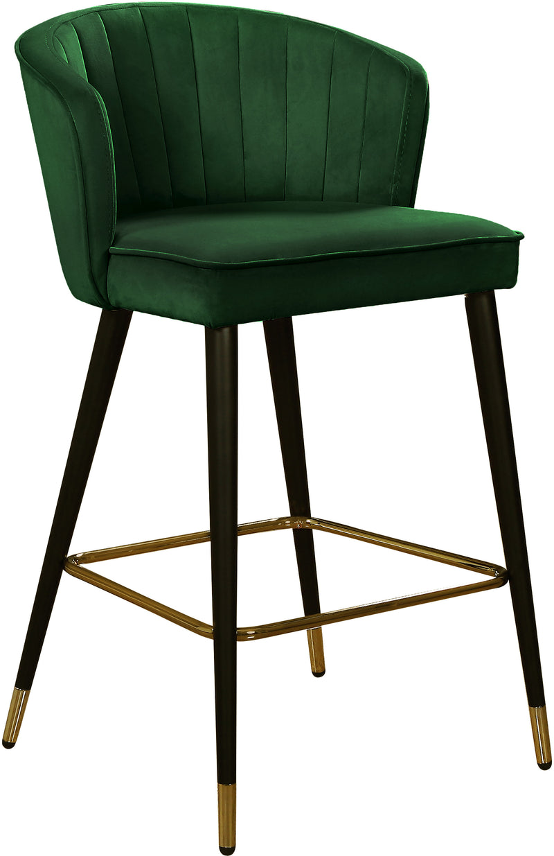 Cassie Green Velvet Counter Stool