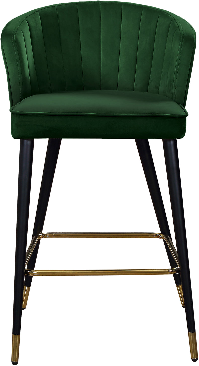 Cassie Green Velvet Counter Stool