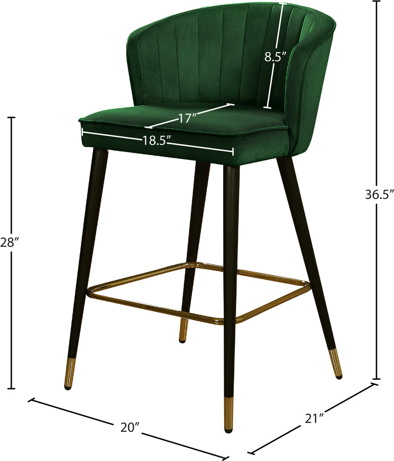 Cassie Green Velvet Counter Stool