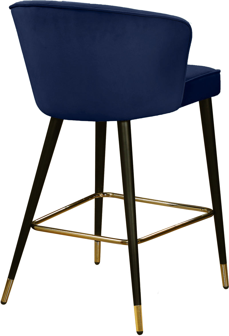 Cassie Blue Velvet Counter Stool