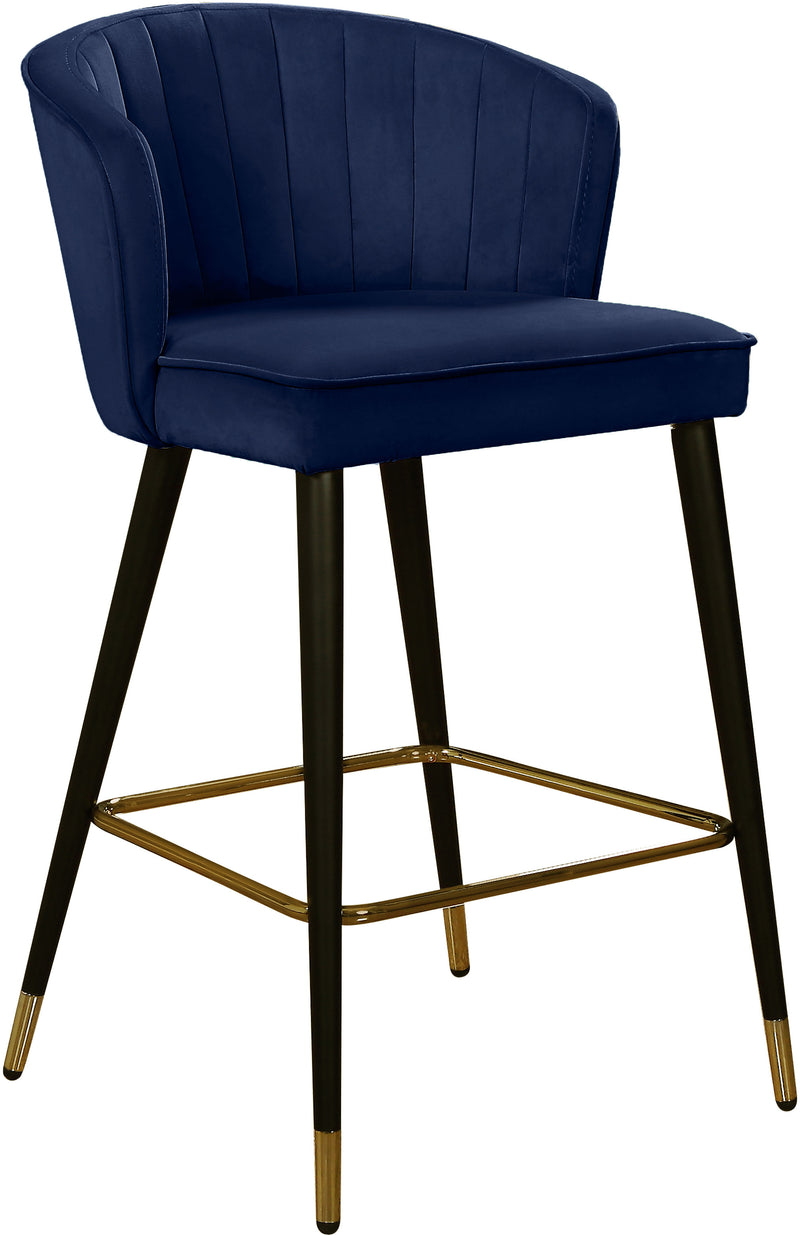 Cassie Blue Velvet Counter Stool