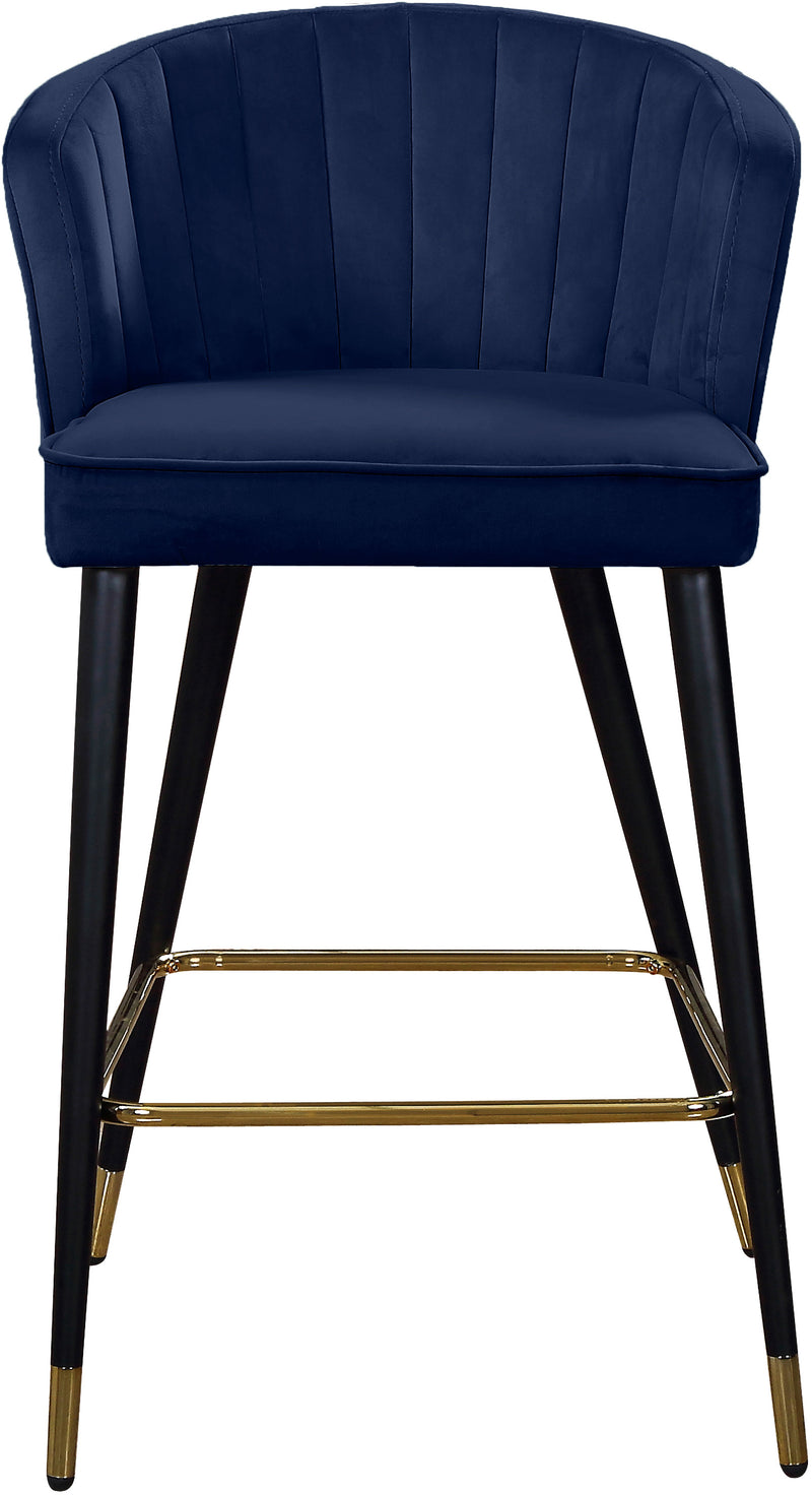 Cassie Blue Velvet Counter Stool