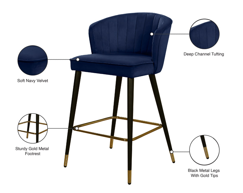 Cassie Blue Velvet Counter Stool