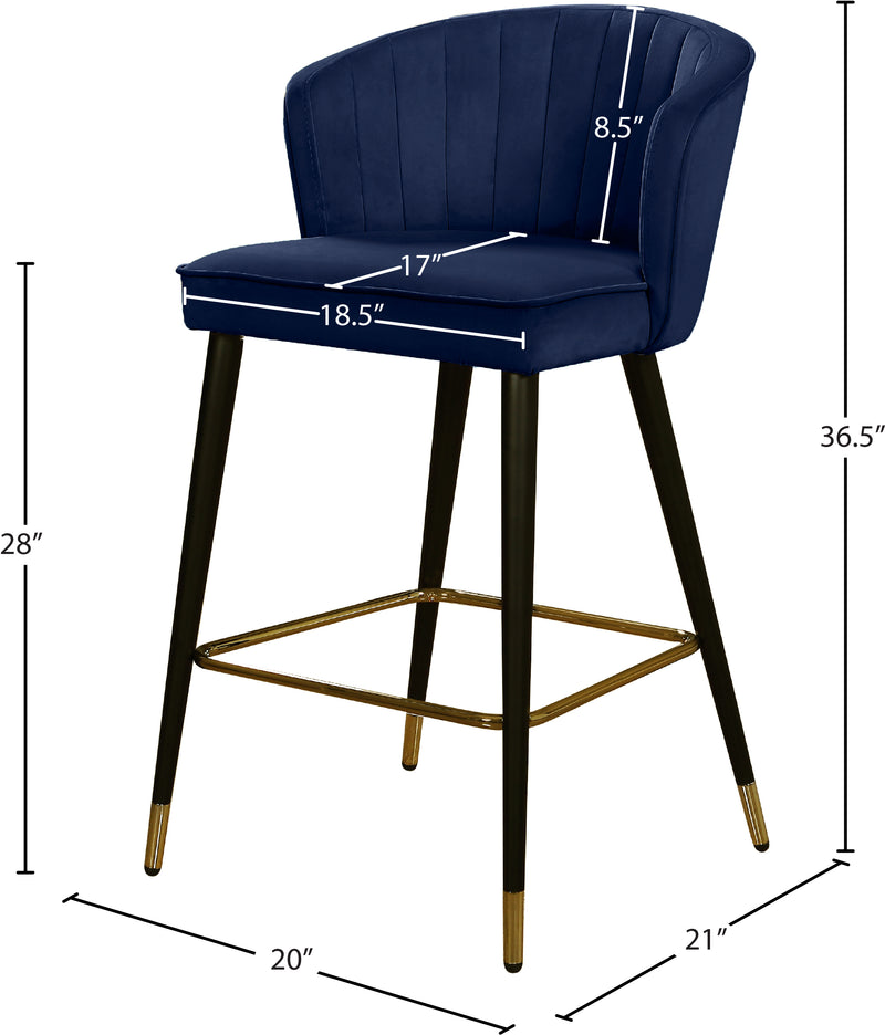 Cassie Blue Velvet Counter Stool