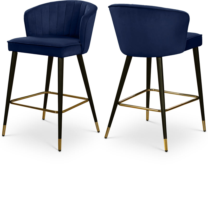 Cassie Blue Velvet Counter Stool