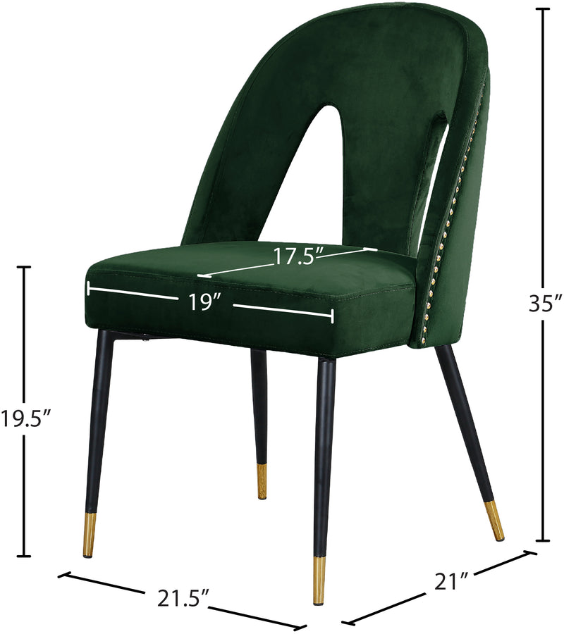 Akoya Green Velvet Dining Chair