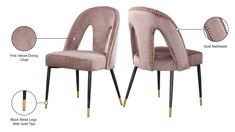 Akoya Pink Velvet Dining Chair