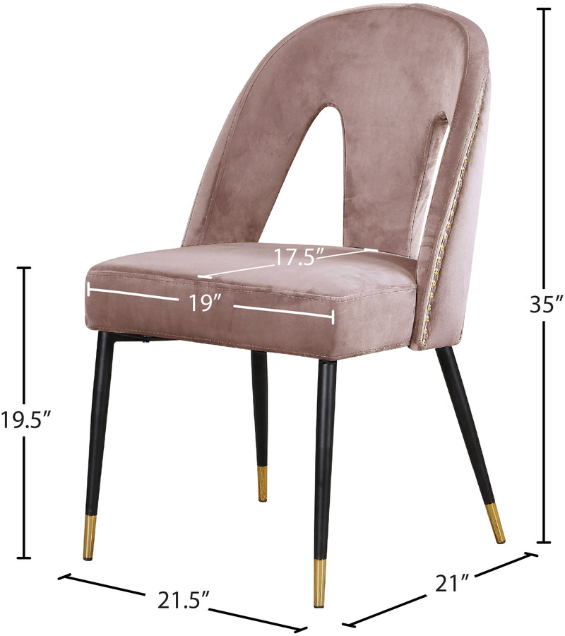 Akoya Pink Velvet Dining Chair