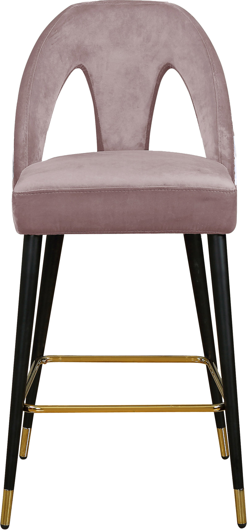 Akoya Pink Velvet Counter Stool