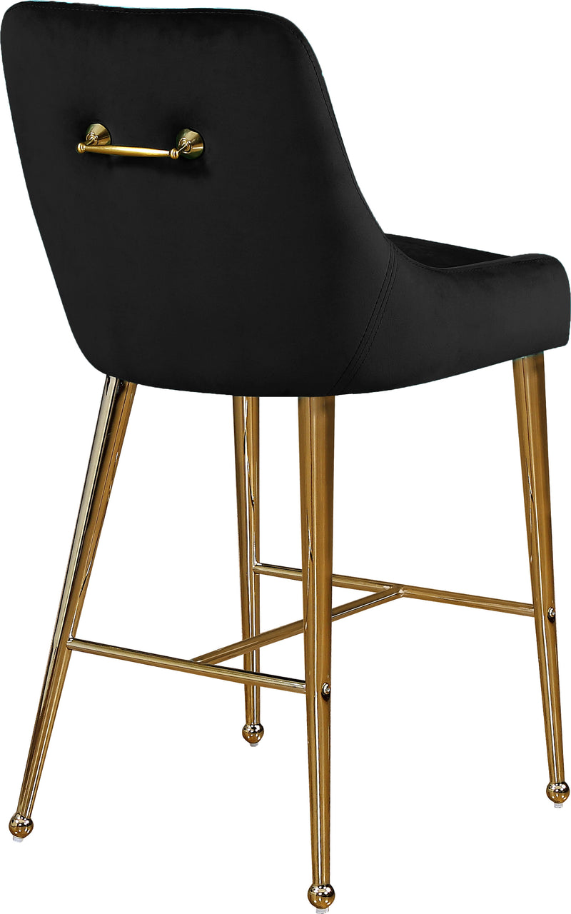 Owen Black Velvet Counter Stool