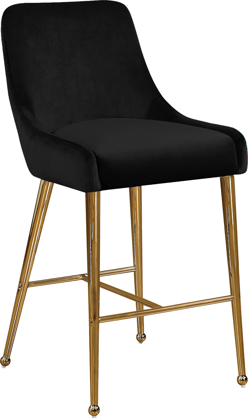 Owen Black Velvet Counter Stool