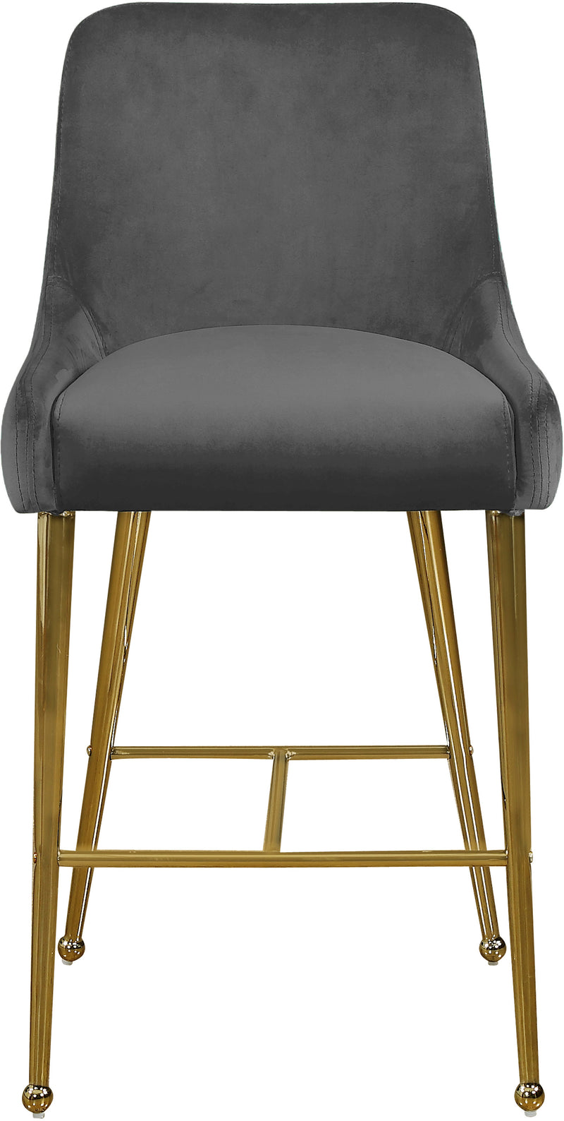 Owen Grey Velvet Counter Stool